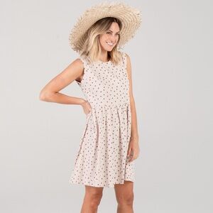 Rylee + Cru Cream and Brown Mini Dress